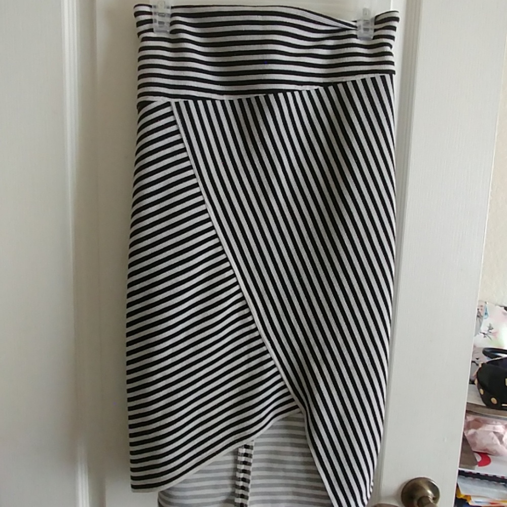 Black and White Striped Skirt